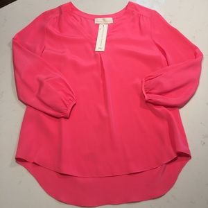 Amanda Uprichard Neon Pink Silk top
